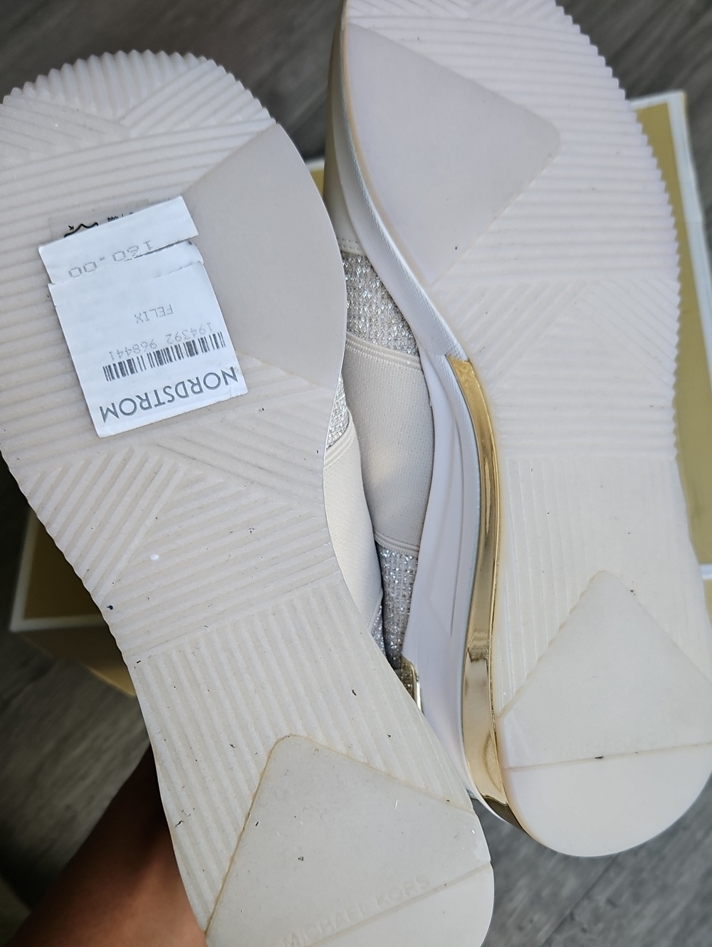 |$35| Michael Kors Felix Trainer Extreme Glitter Mesh Slip-On Sneakers Size 8 - Picture 6 of 11